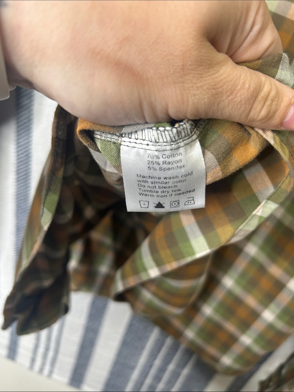 Kavu Olive Tan & Cream Plaid Long-Sleeve Shirt - Picture 5 of 5